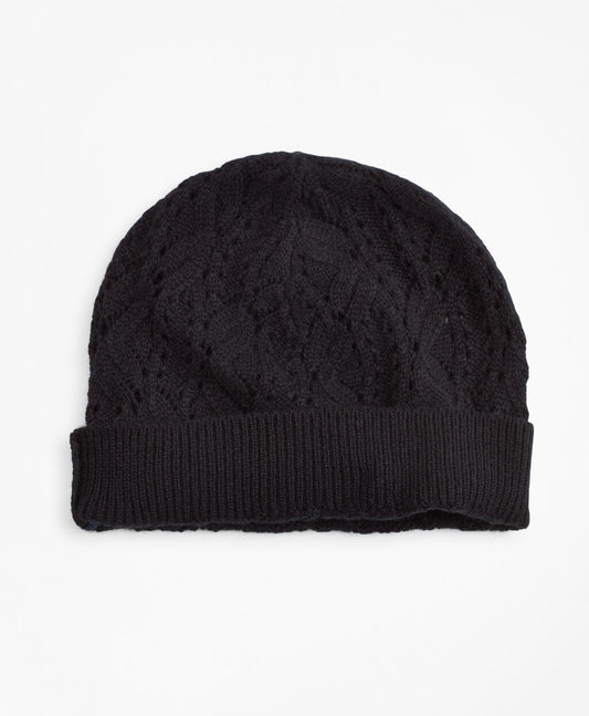 Brooks Brothers Women Pointelle Cable-Knit Cashmere Hat