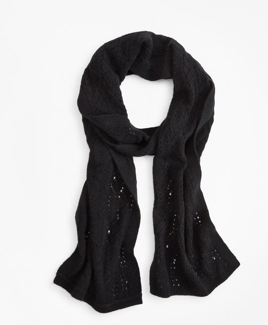 Brooks Brothers Women Pointelle Cable-Knit Cashmere Scarf