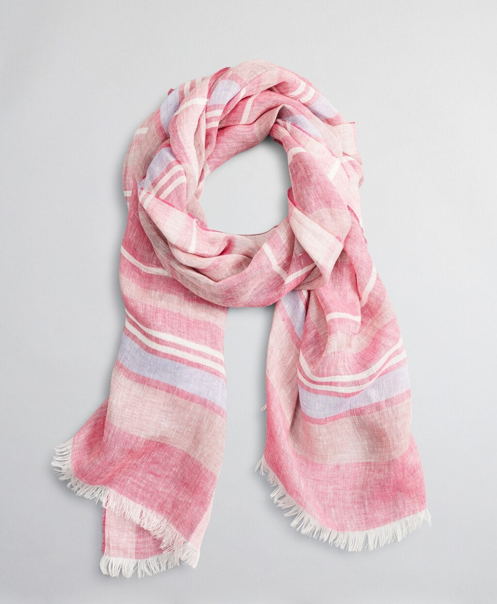 Brooks Brothers Women Striped Linen Oblong Scarf