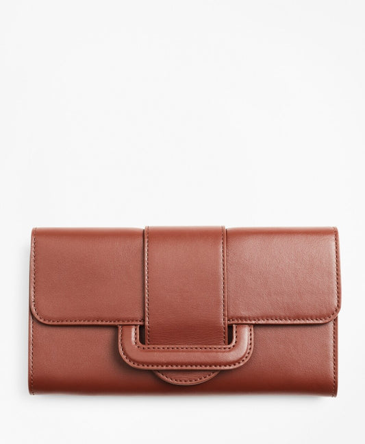 Brooks Brothers Women Leather Envelope-Flap Wallet