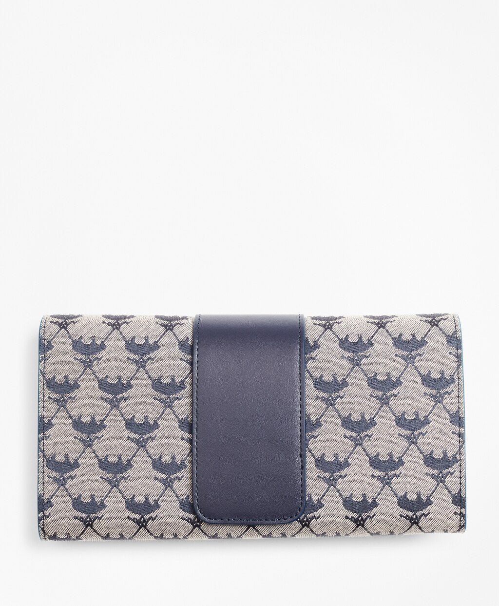 Brooks Brothers Women Leather-Trimmed Logo Jacquard Envelope-Flap Wallet