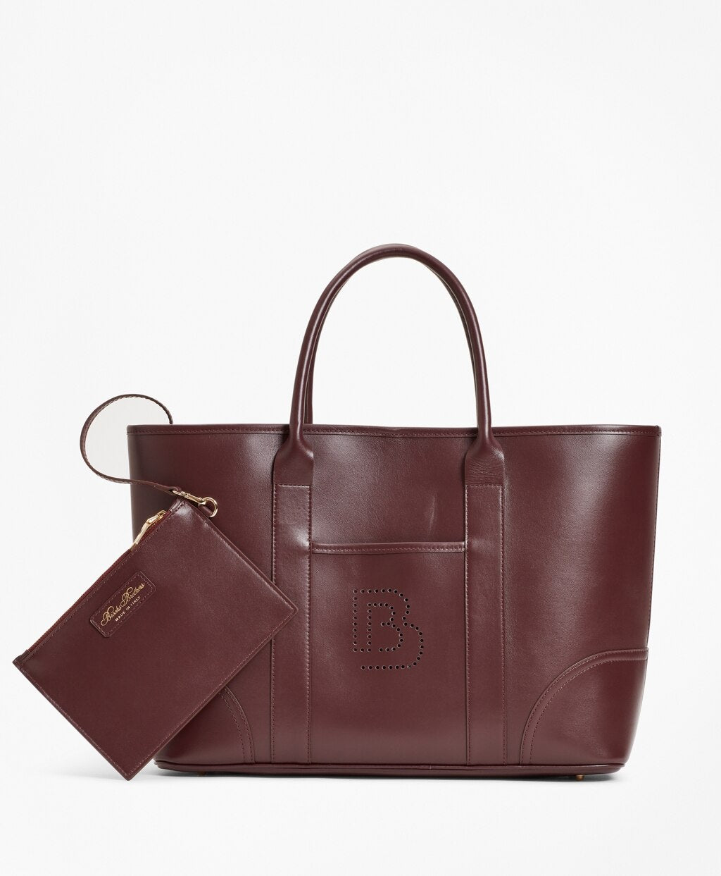 Brooks Brothers Women Logo-Embellished Leather Tote Bag
