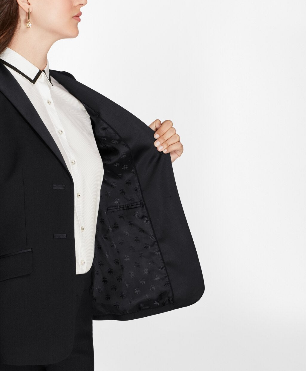 Brooks Brothers Women Stretch-Wool Crepe Tuxedo Jacket