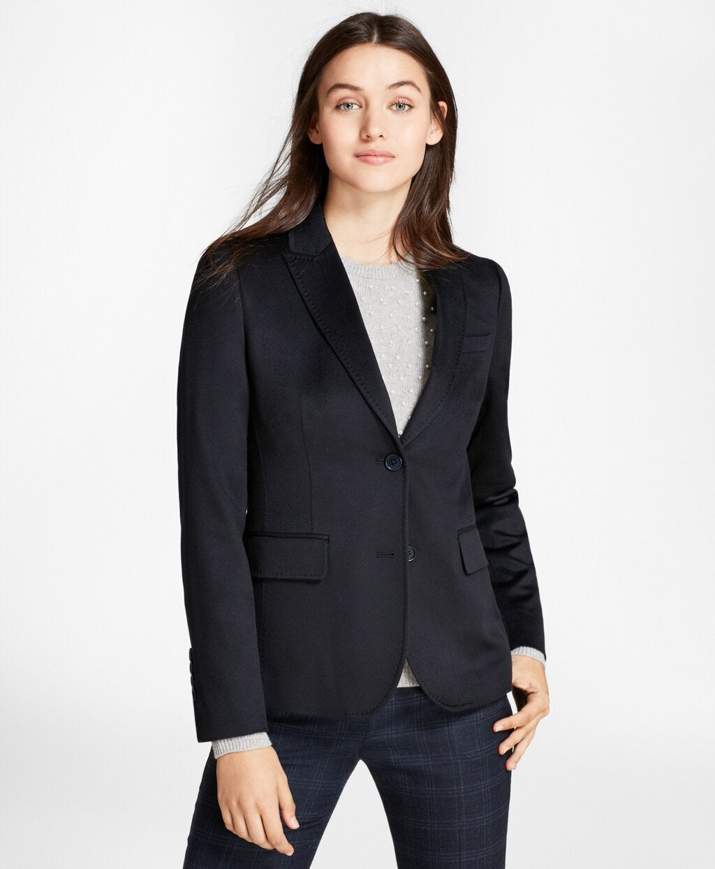 Brooks Brothers Women Two-Button Cashmere Blazer