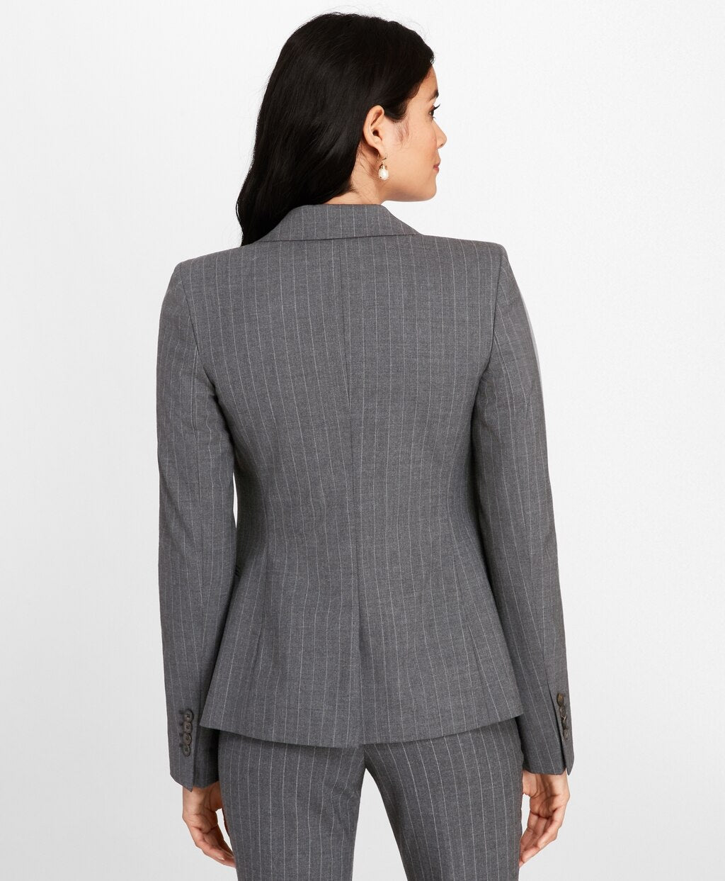 Brooks Brothers Women Pinstripe Stretch Wool Jacket