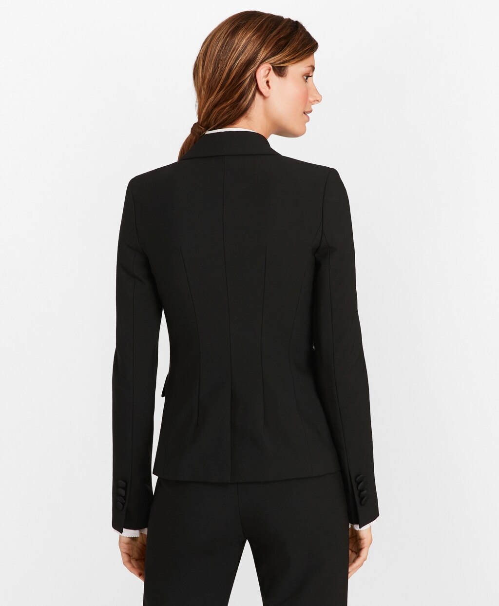 Brooks Brothers Women Stretch-Wool Crepe Double-Breasted Tuxedo Jacket