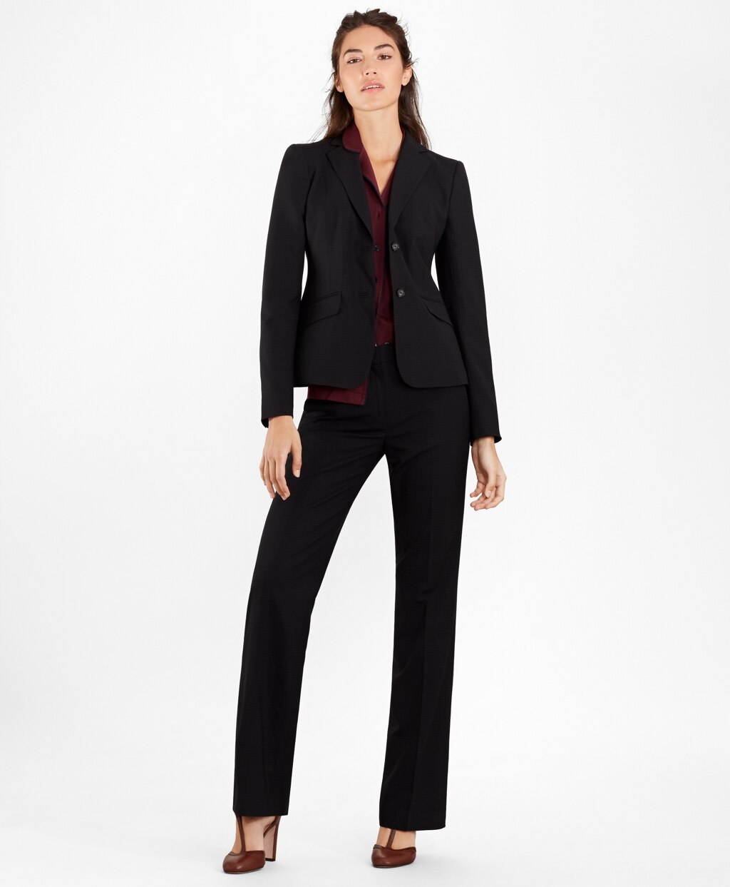 Brooks Brothers Women Checked BrooksCool® Merino Wool Jacket