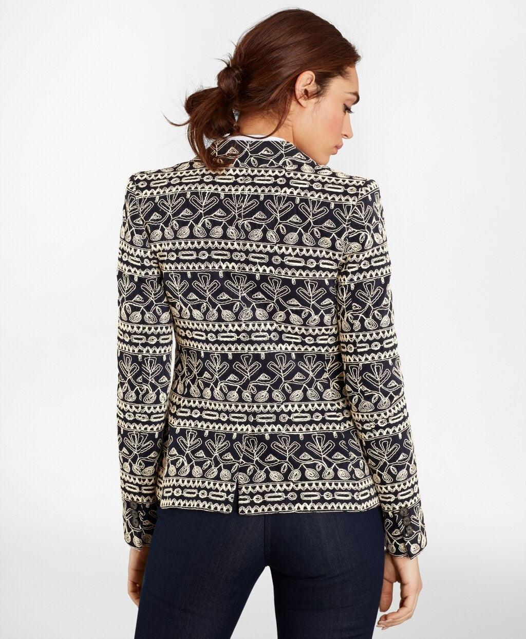 Brooks Brothers Women Embroidered Cotton Corduroy Jacket