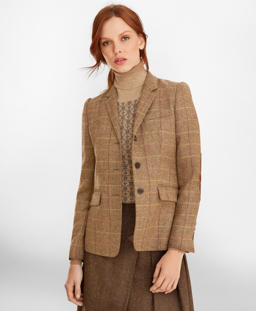 Brooks Brothers Women Checked Wool Tweed Hacking Jacket
