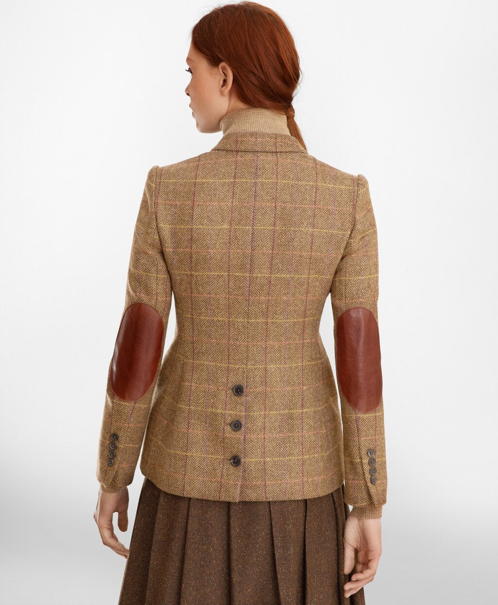 Brooks Brothers Women Checked Wool Tweed Hacking Jacket