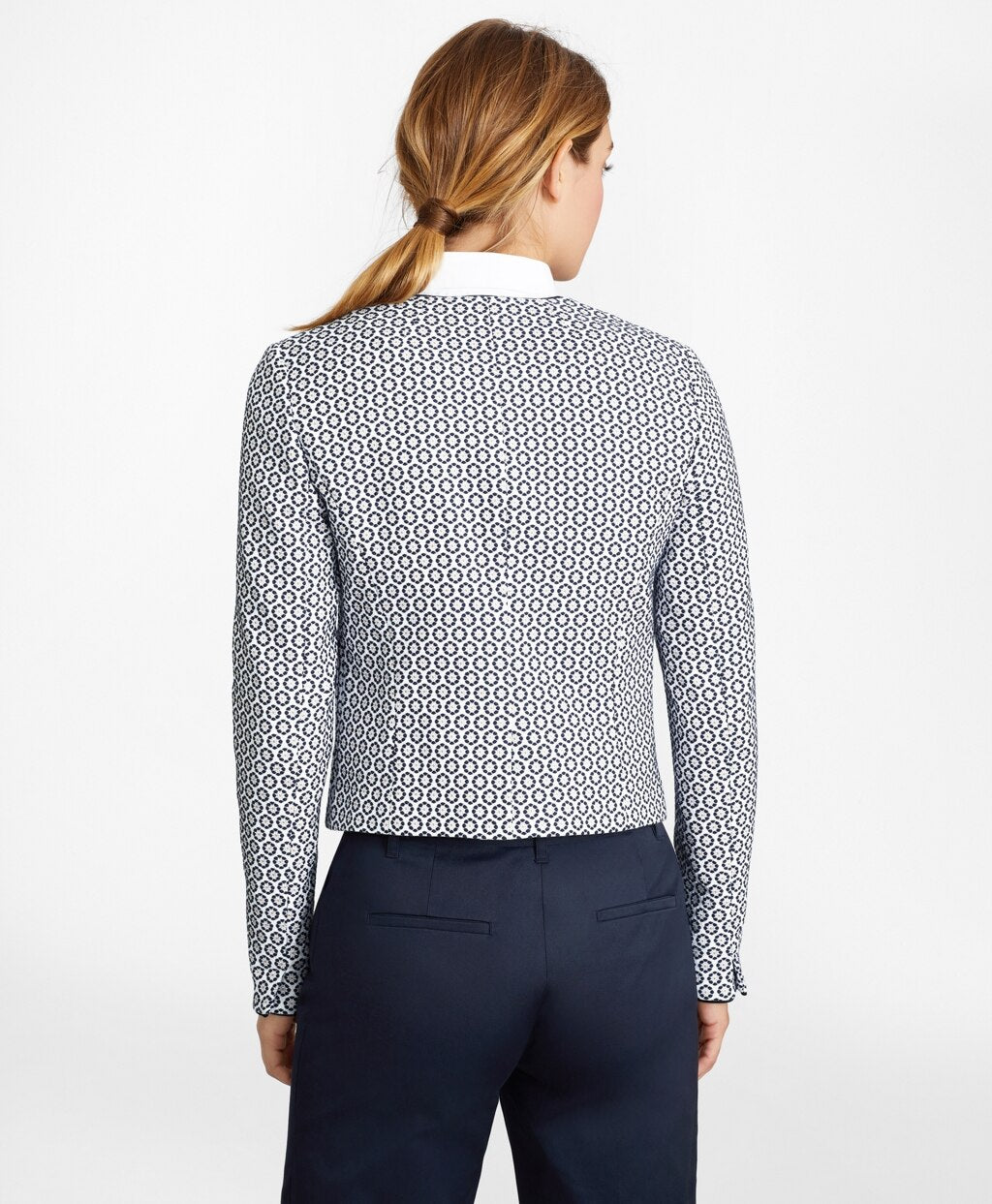 Brooks Brothers Women Floral Jacquard Cropped Jacket