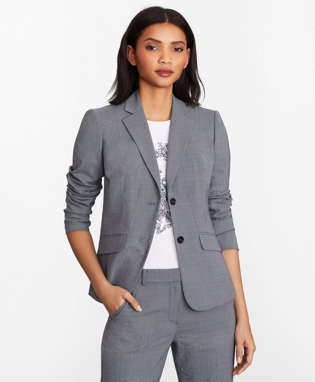 Brooks Brothers Women Houndstooth BrooksCool® Merino Wool Jacket