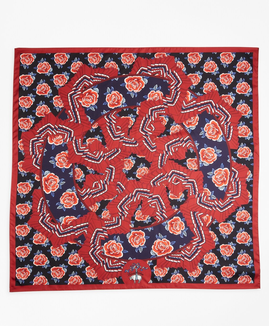Brooks Brothers Women Rose-Print Silk Square Scarf
