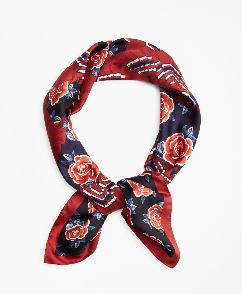 Brooks Brothers Women Rose-Print Silk Square Scarf