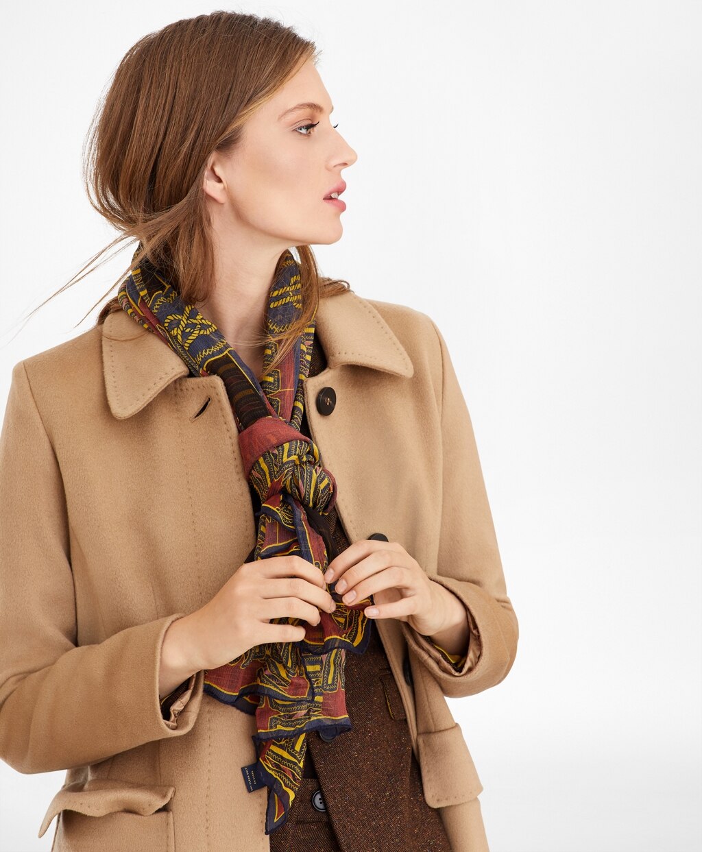 Brooks Brothers Women Knot-Print Silk Chiffon Oblong Scarf