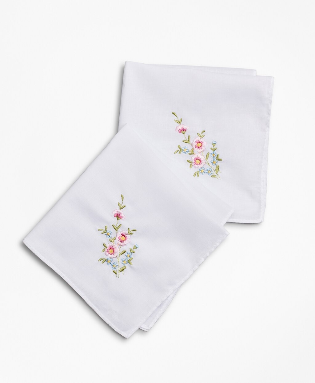 Brooks Brothers Women Floral-Embroidered Cotton Handkerchief - Set of 2