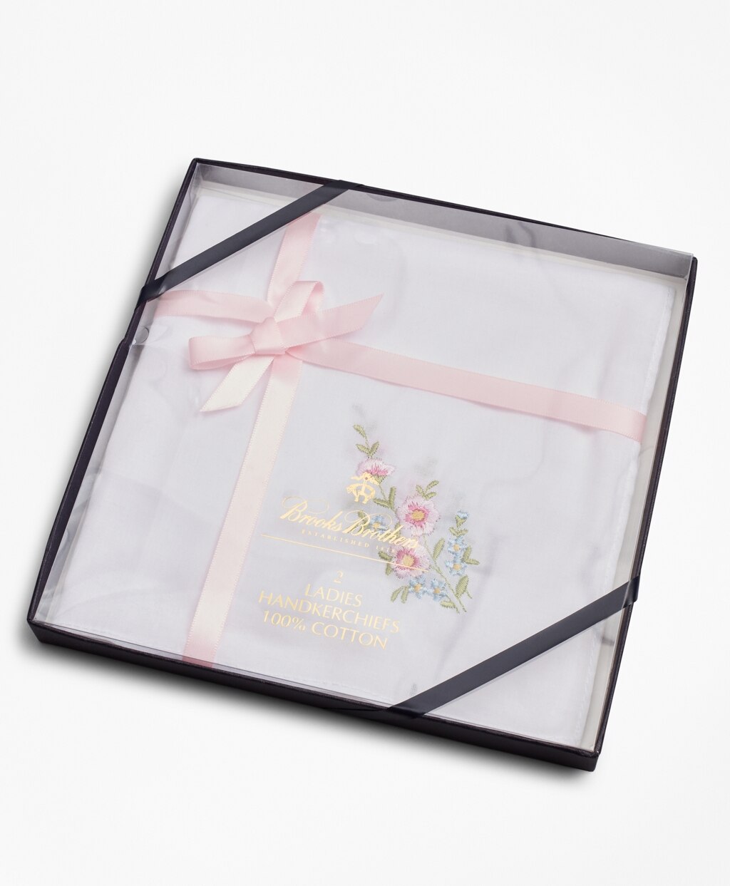 Brooks Brothers Women Floral-Embroidered Cotton Handkerchief - Set of 2