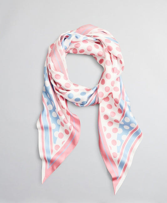 Brooks Brothers Women Polka-Dot-Print Silk Diamond Scarf