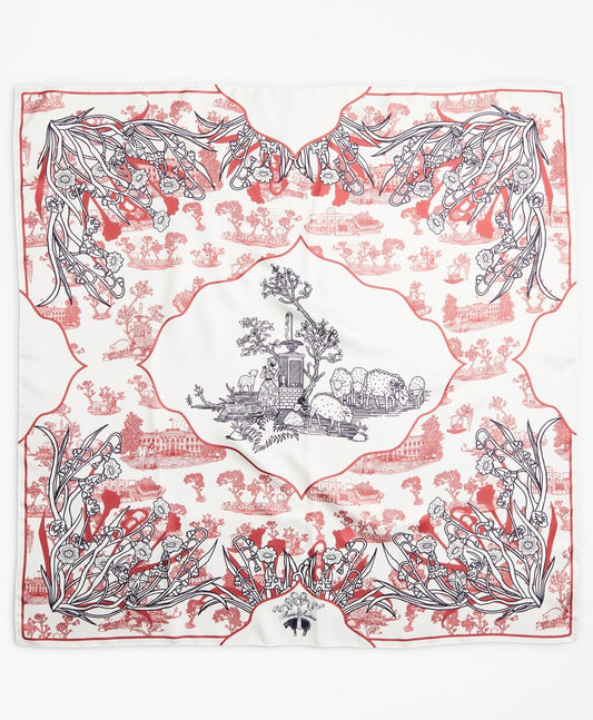 Brooks Brothers Women Toile Silk Square Scarf