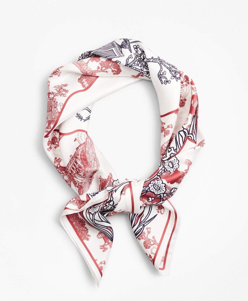 Brooks Brothers Women Toile Silk Square Scarf