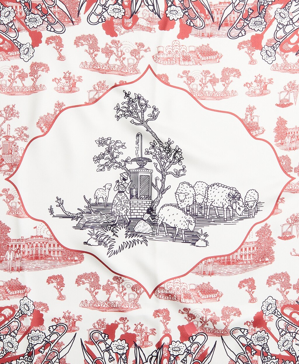 Brooks Brothers Women Toile Silk Square Scarf