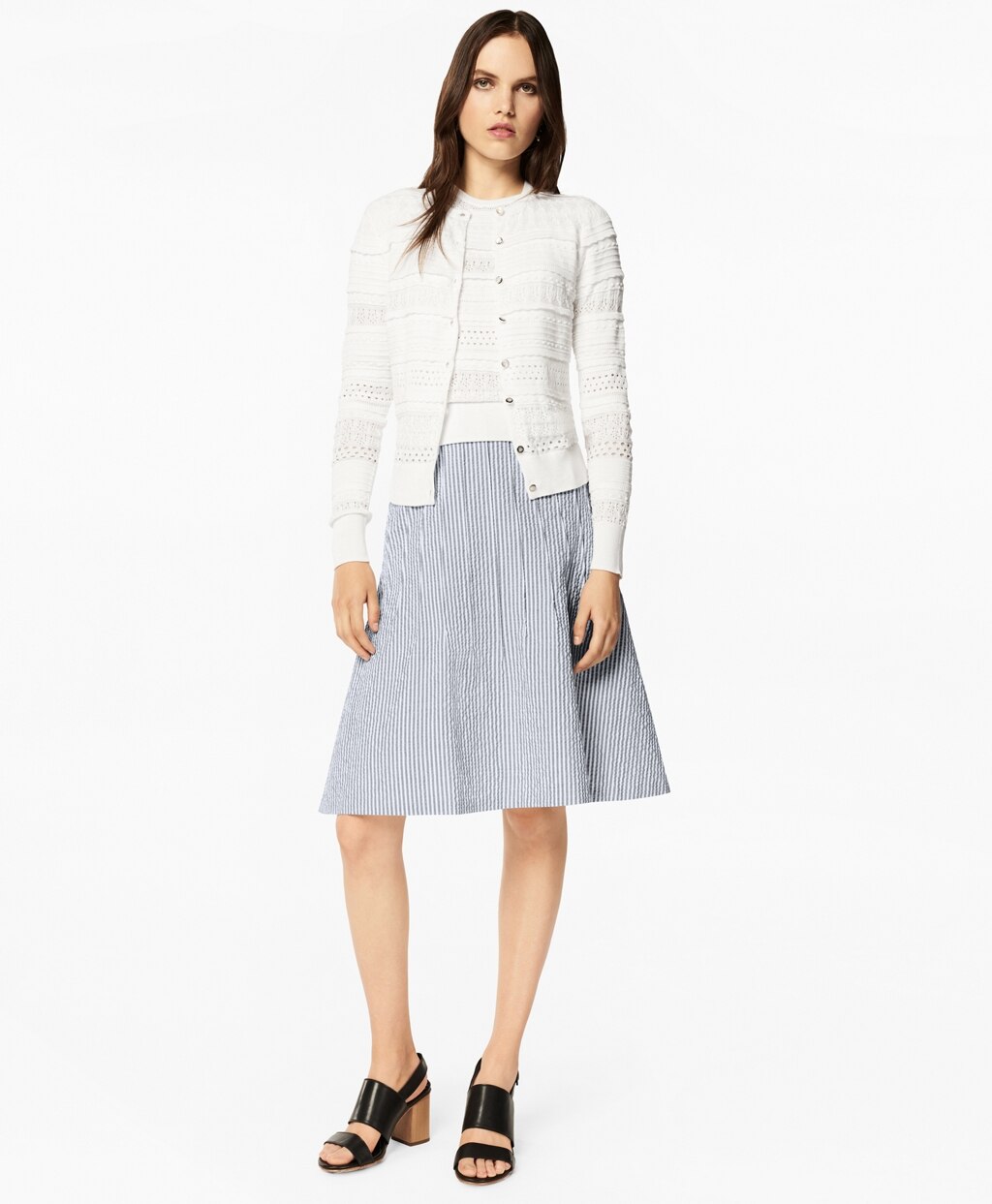 Brooks Brothers Women Striped Stretch Cotton Seersucker Skirt