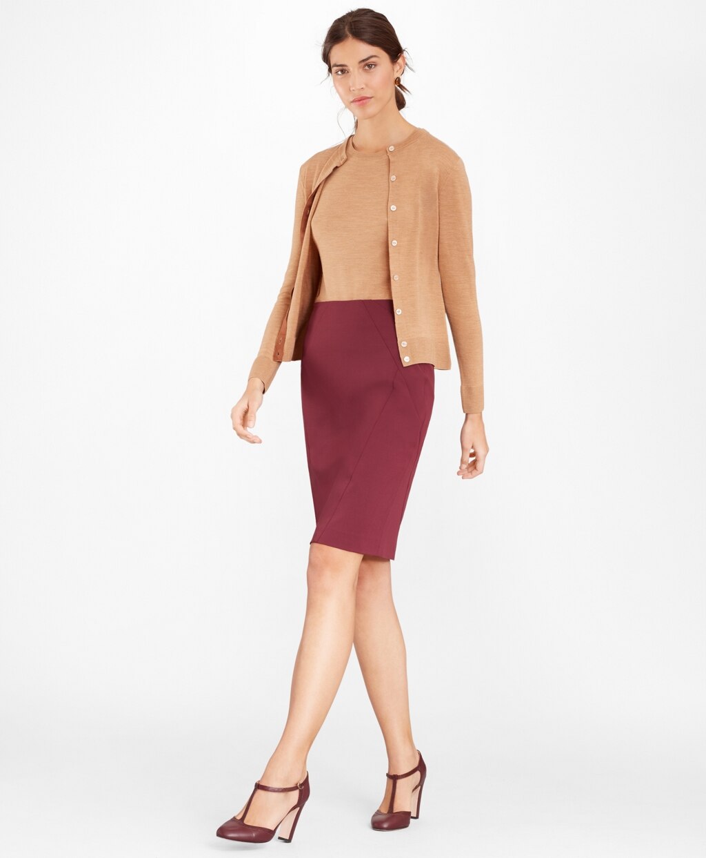 Brooks Brothers Women Stretch Wool Twill Pencil Skirt