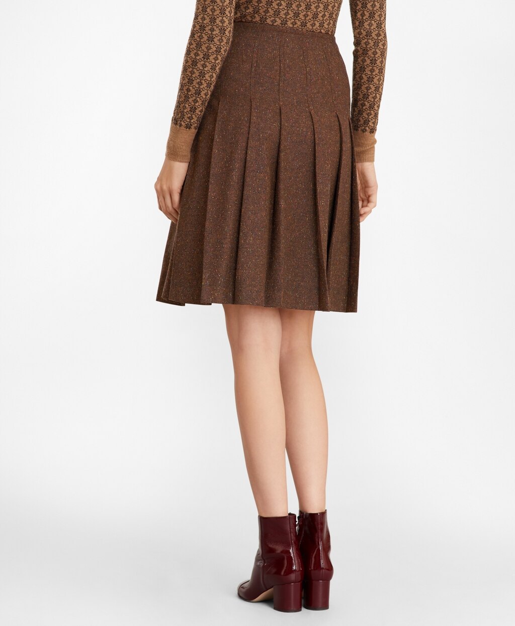 Brooks Brothers Women Stretch Wool-Silk Tweed Kilt