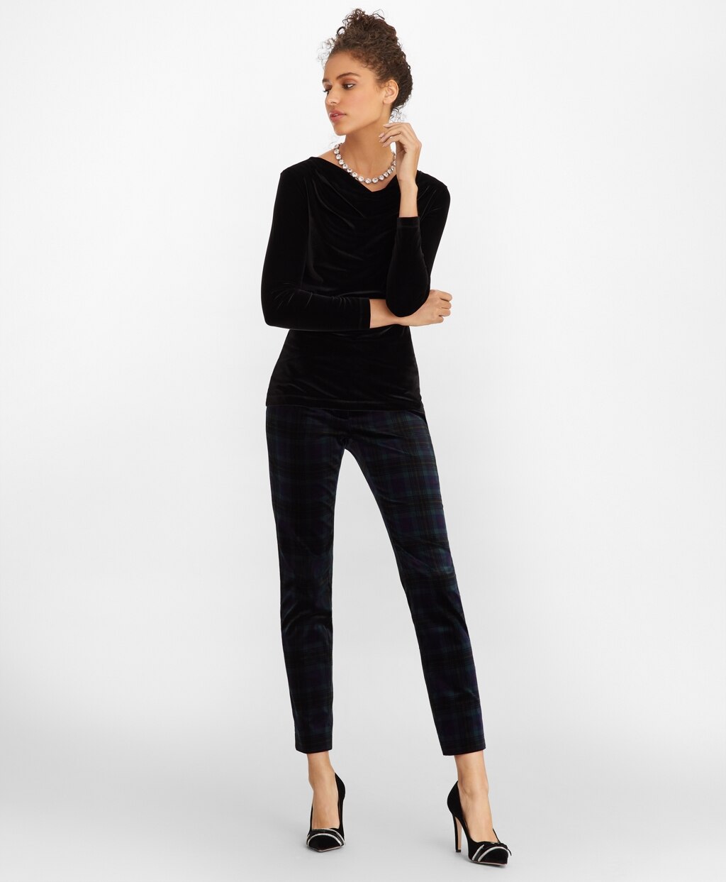 Brooks Brothers Women Ruched Velvet Top