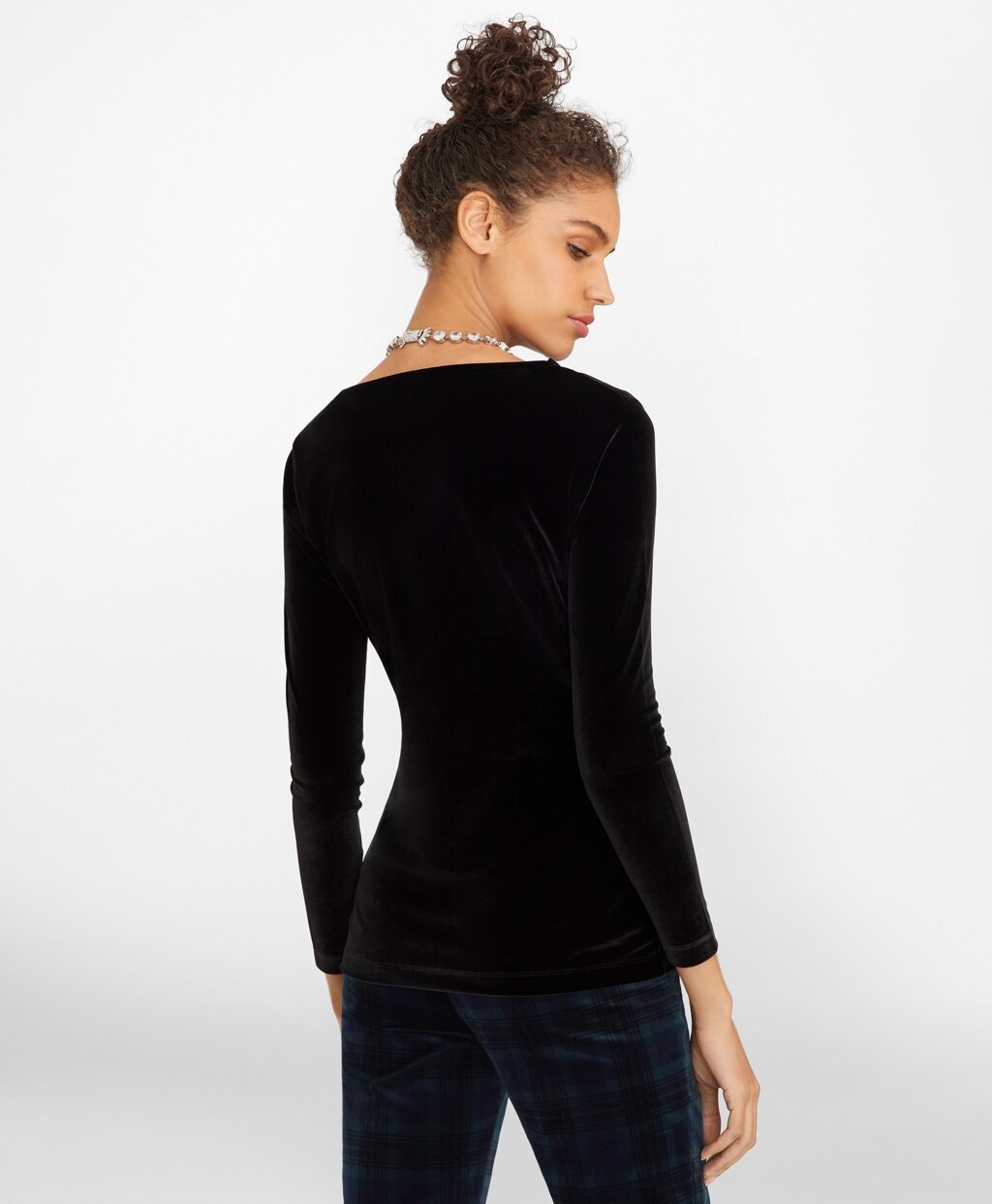 Brooks Brothers Women Ruched Velvet Top