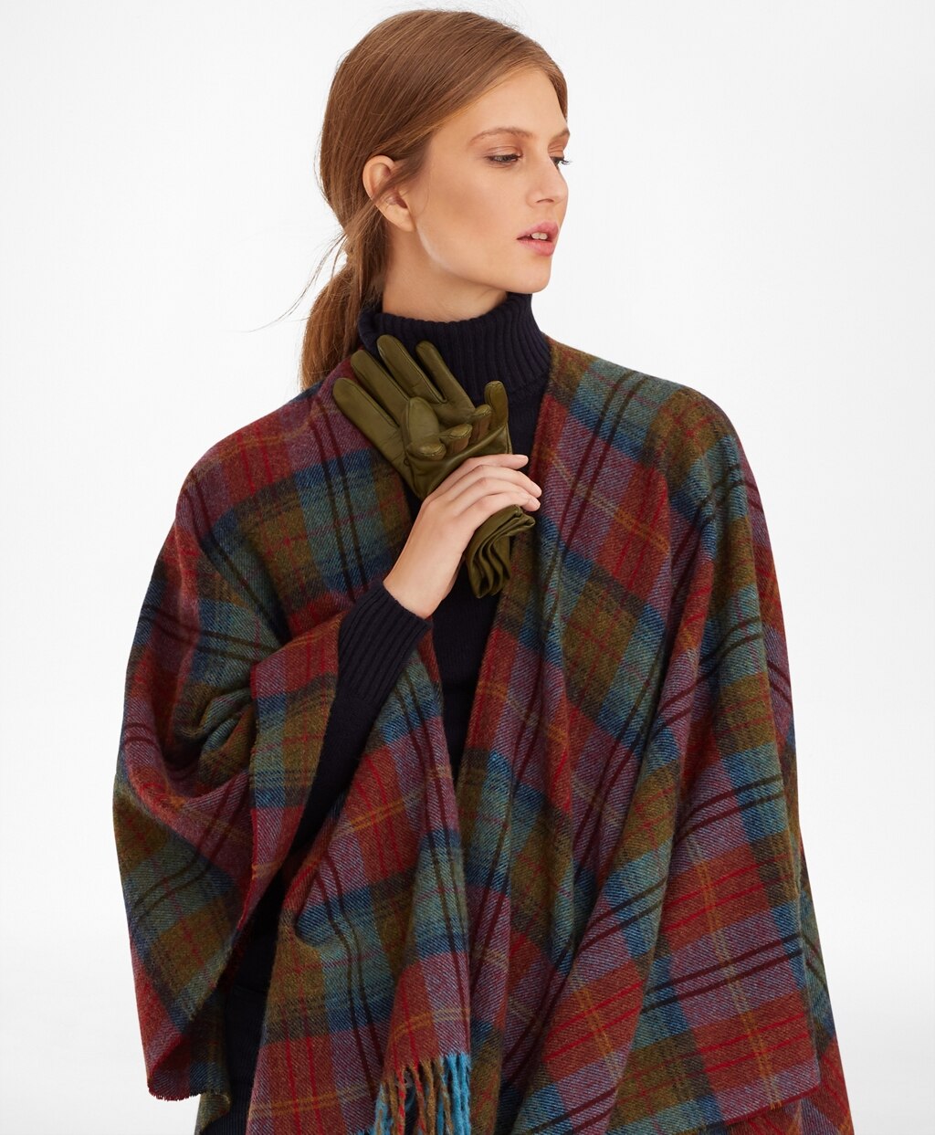 Brooks Brothers Women Tartan Wool Ruana