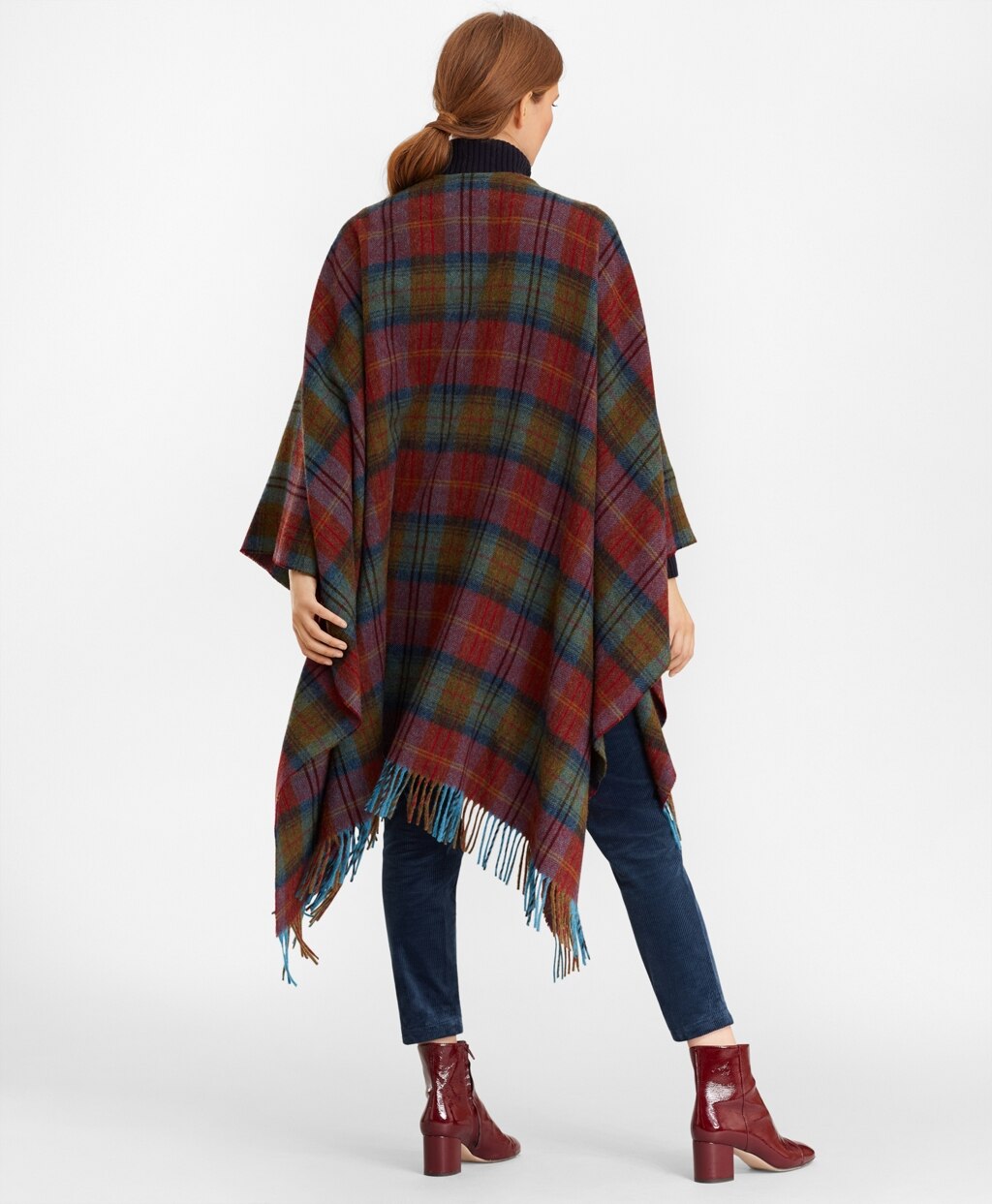 Brooks Brothers Women Tartan Wool Ruana