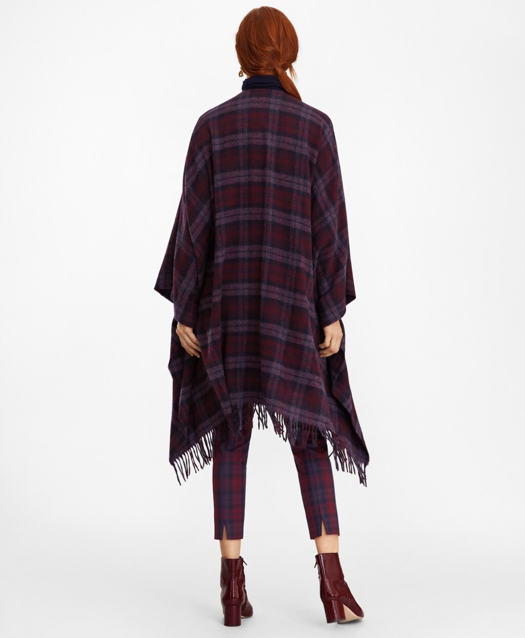 Brooks Brothers Women Tartan Wool Ruana