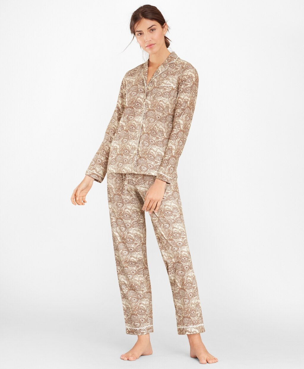 Brooks Brothers Women Floral-Print Supima® Cotton Poplin Pajama Set