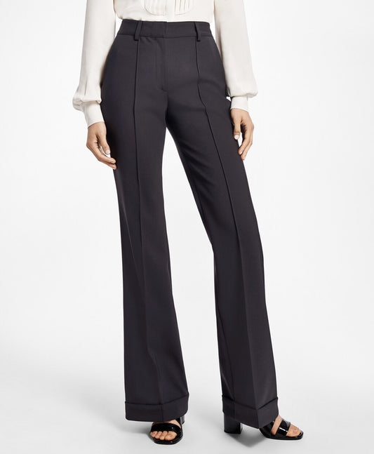 Brooks Brothers Women Cuffed Wide-Leg Tuxedo Pants