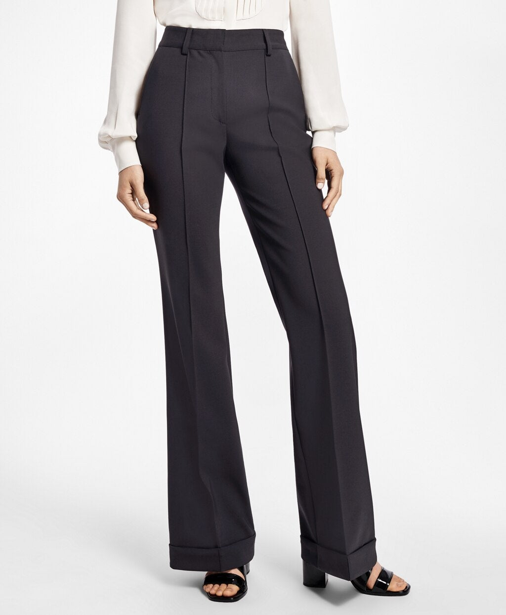 Brooks Brothers Women Cuffed Wide-Leg Tuxedo Pants