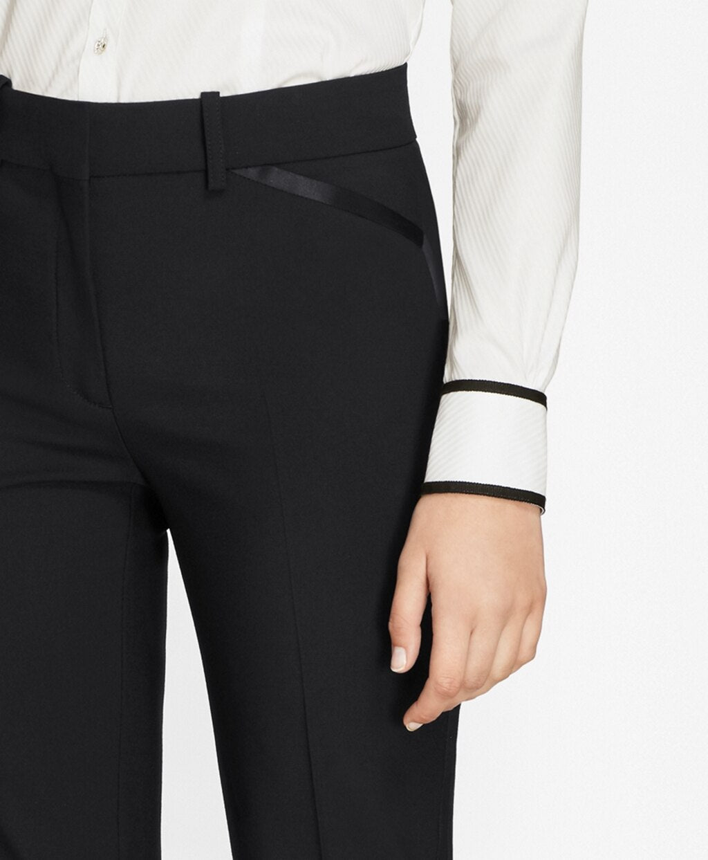 Brooks Brothers Women Slim-Fit Stretch-Wool Crepe Tuxedo Pants