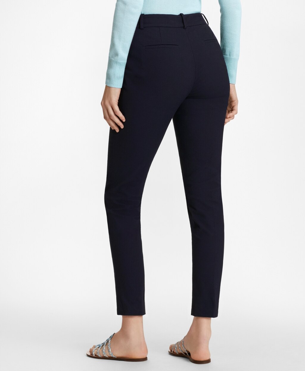 Brooks Brothers Women Stretch-Cotton Jacquard Ankle Pants