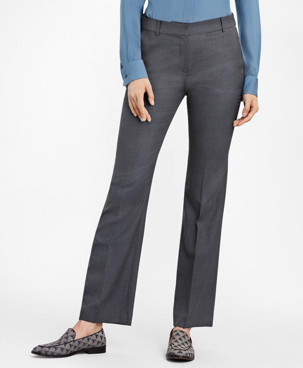 Brooks Brothers Women Bird's-Eye Stretch-Wool Pants