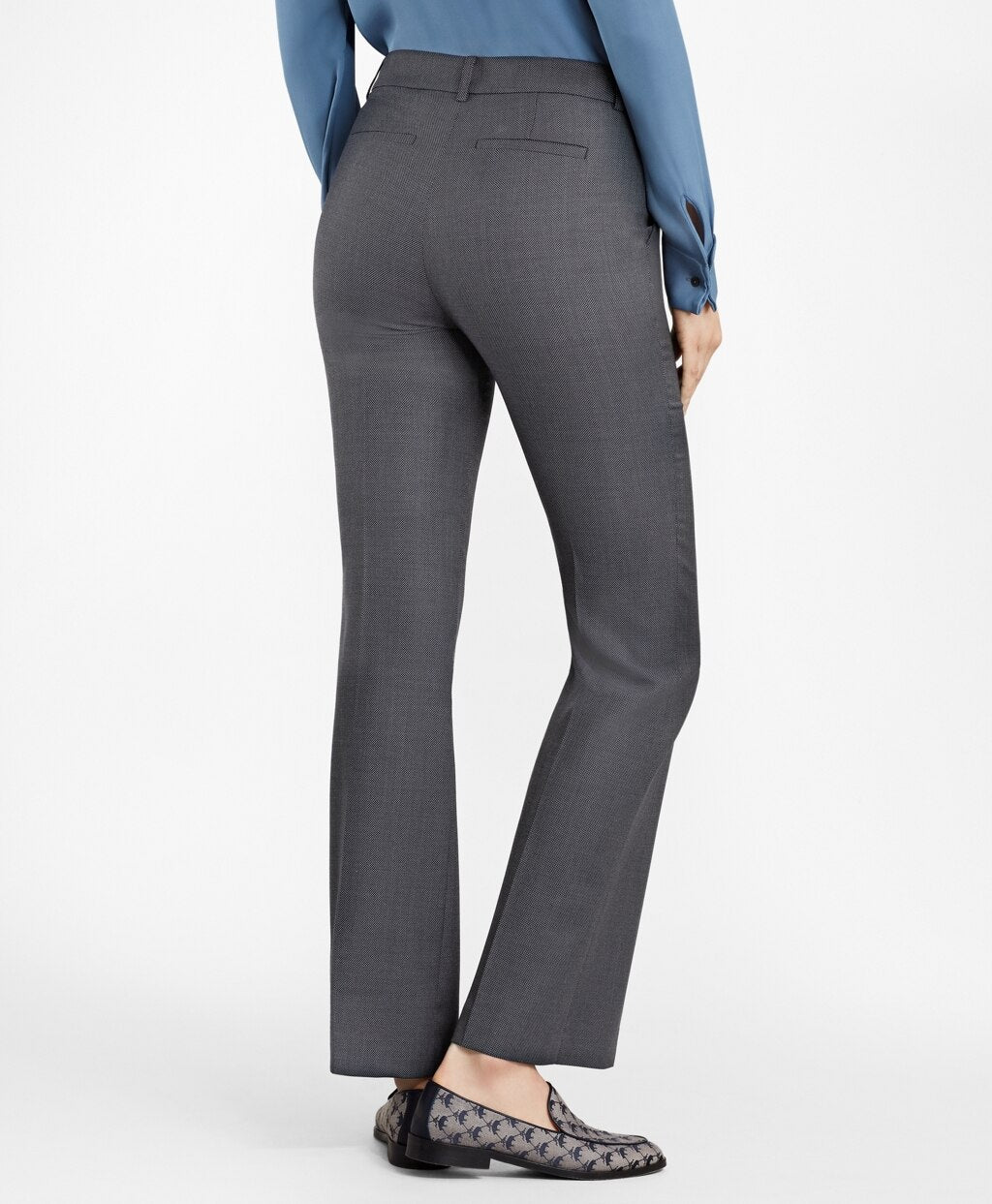 Brooks Brothers Women Bird's-Eye Stretch-Wool Pants