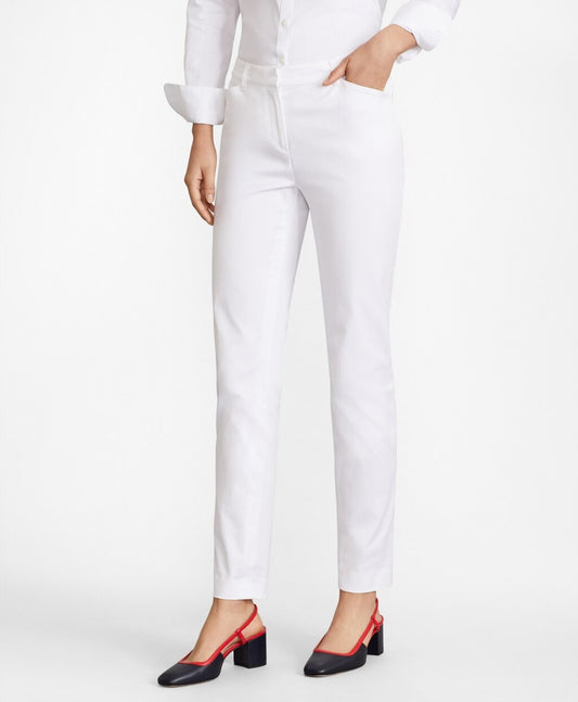 Brooks Brothers Women Stretch Cotton Twill Ankle Pants