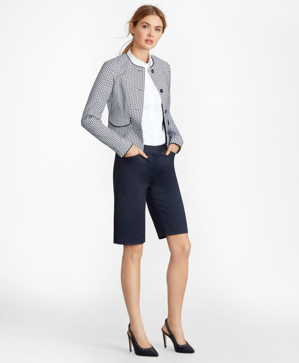 Brooks Brothers Women Stretch Cotton Twill Bermuda Shorts