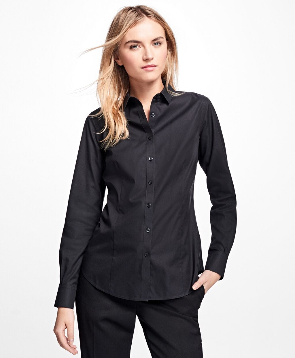 Brooks Brothers Women Non-Iron Tailored-Fit Dress Shirt