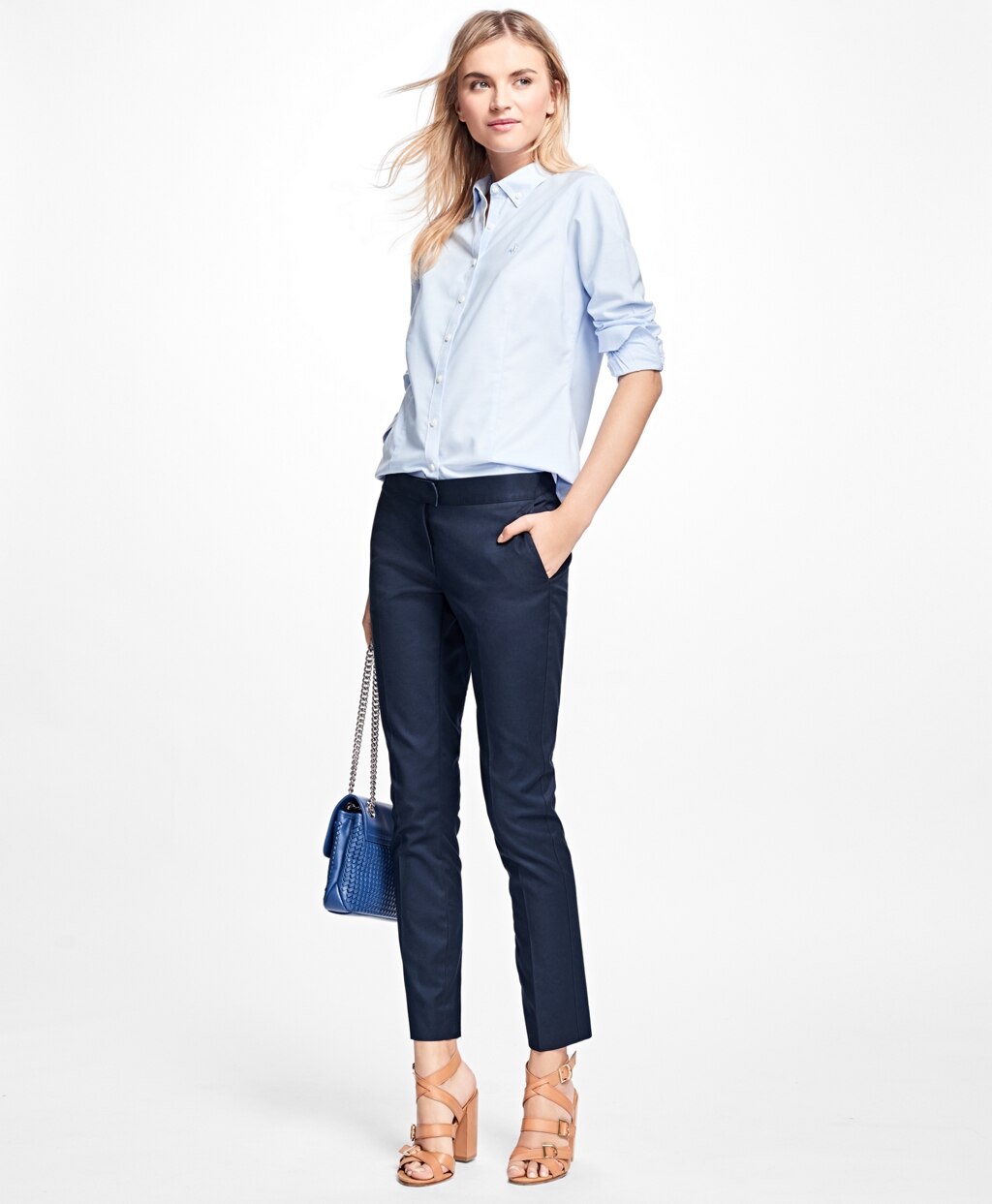 Brooks Brothers Women Non-Iron Tailored-Fit Supima® Cotton Dress Shirt