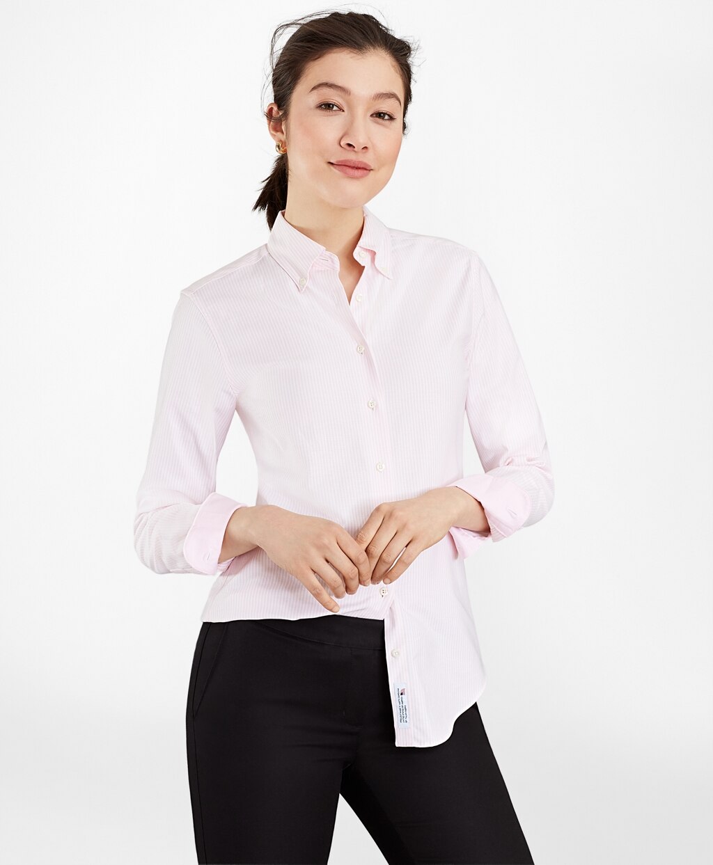 Brooks Brothers Women Classic-Fit Supima® Cotton Oxford Stripe Button-Down Shirt