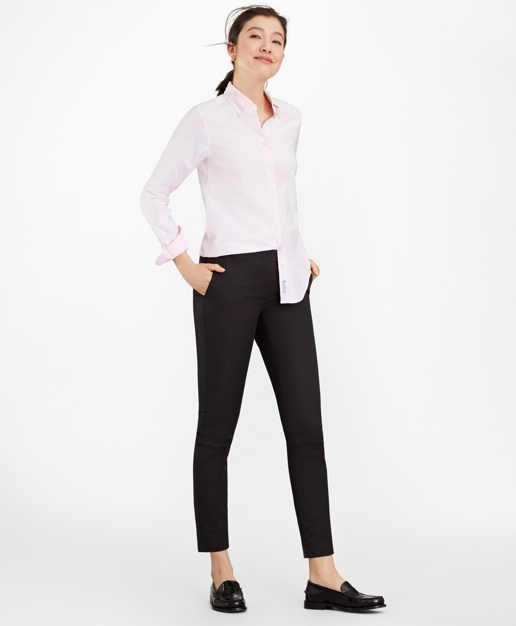 Brooks Brothers Women Classic-Fit Supima® Cotton Oxford Stripe Button-Down Shirt