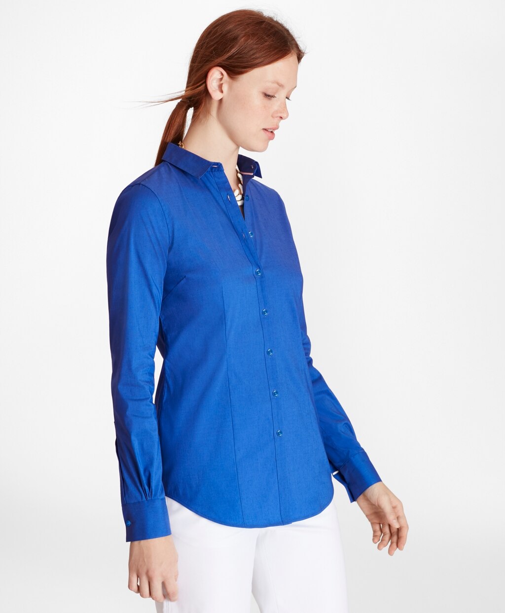 Brooks Brothers Women Tailored-Fit Stretch-Cotton Shirt