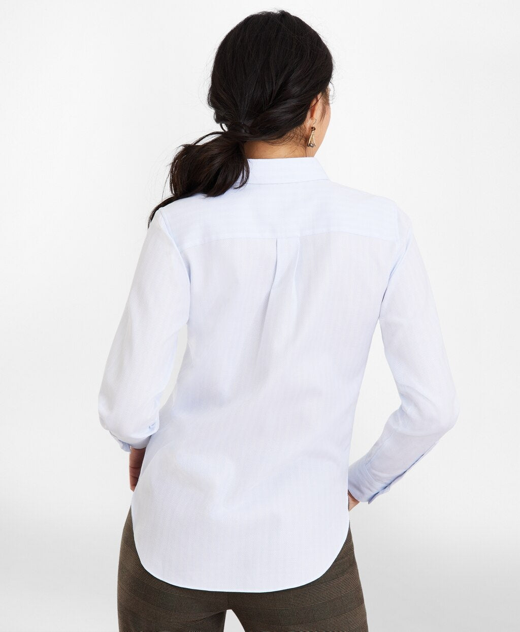 Brooks Brothers Women Classic-Fit Striped Cotton Dobby Luxury Shirt