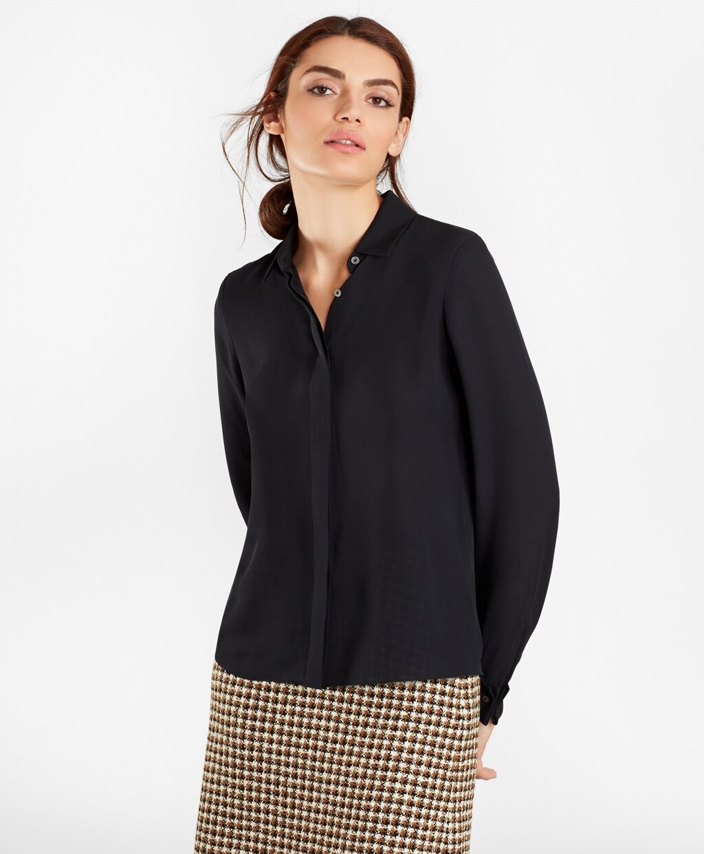 Brooks Brothers Women Silk Georgette French Cuff Shirt