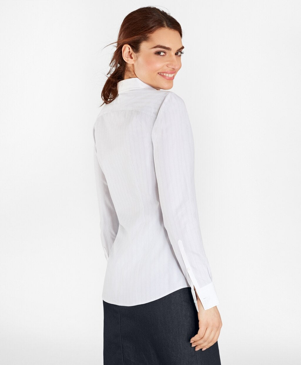 Brooks Brothers Women Non-Iron Striped Supima® Cotton Stretch Poplin Fitted Shirt